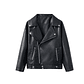 Chaqueta Mujer Cuero PU Motocicleta 8877 Negro - Miniatura 1