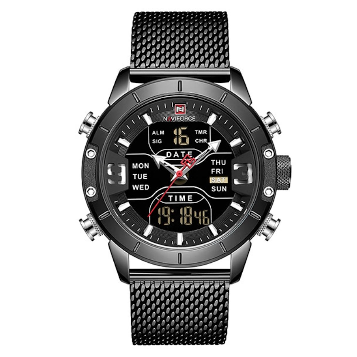 Reloj Hombre Cuarzo Deportivo Digital LED NAVIFORCE 9153 Negro 1