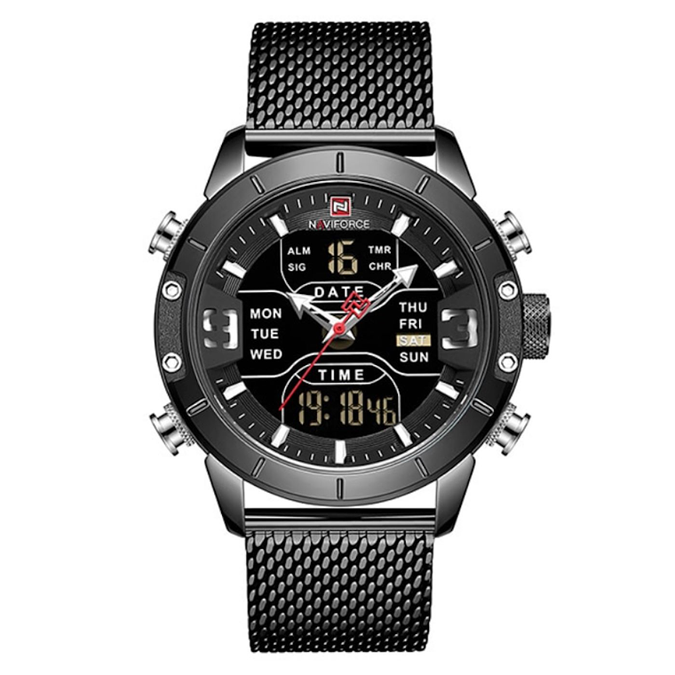 Reloj Hombre Cuarzo Deportivo Digital LED NAVIFORCE 9153 Negro 1