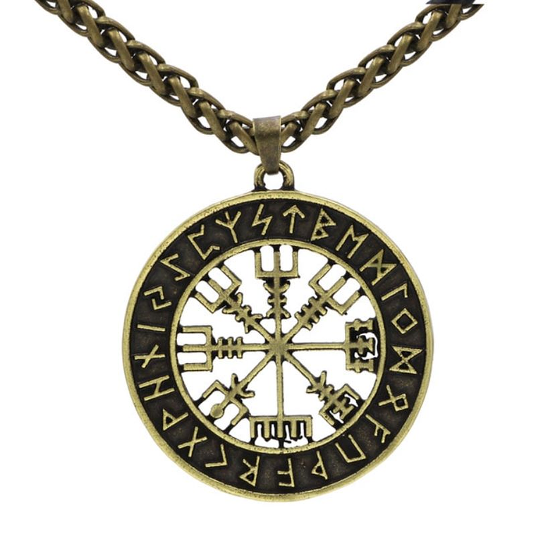 Dije Collar Vegvisir Simbolo Vikingo Islandes 10DFV 1