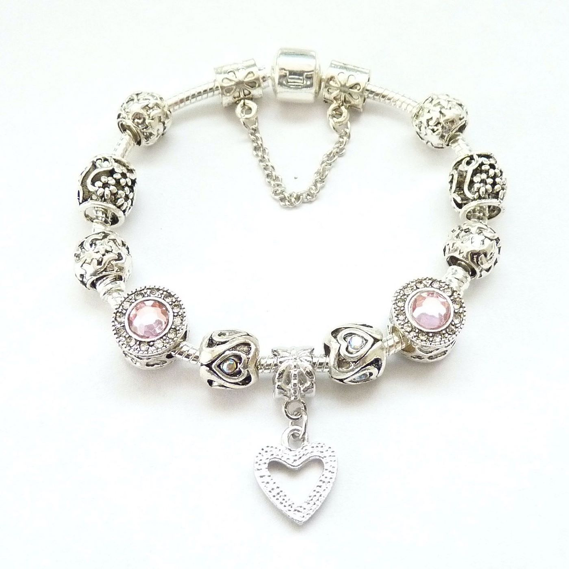 Pulsera Mujer Cuentas Cristal Murano Plateada 3495 1