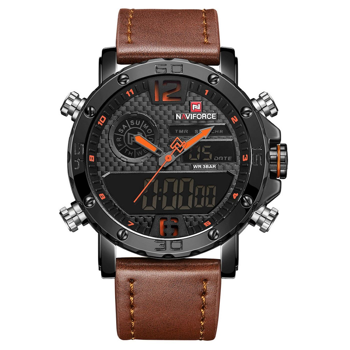 Reloj Hombre Casual Analogico Digital NAVIFORCE 9134 Marron 1