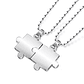 Collar Parejas Diseño Rompecabezas - Color Plata - Miniatura 1