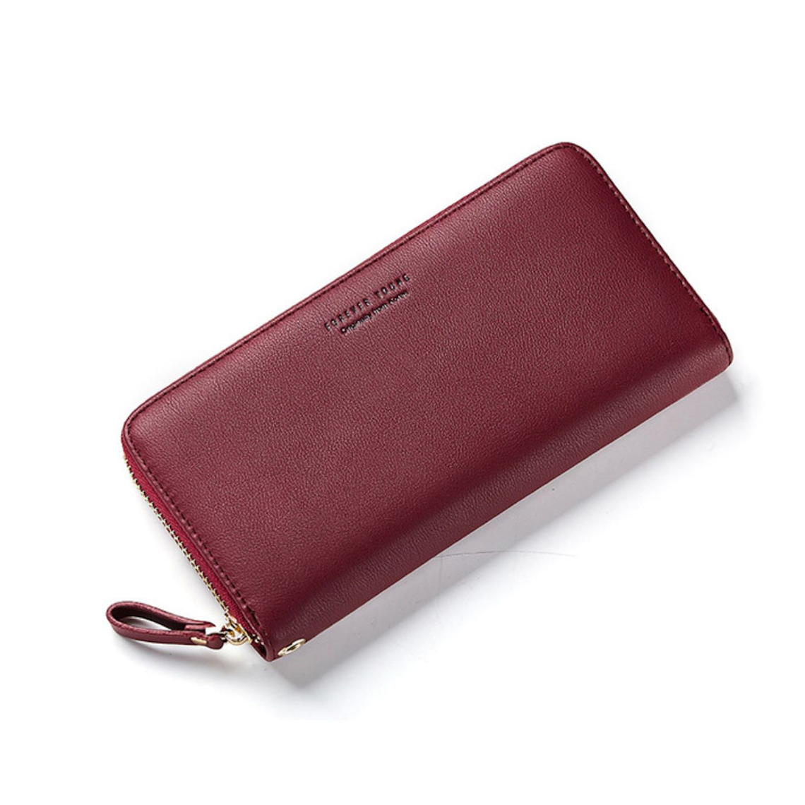 Billetera Mujer Larga Cremalleras Cuero PU Monedero B368 2