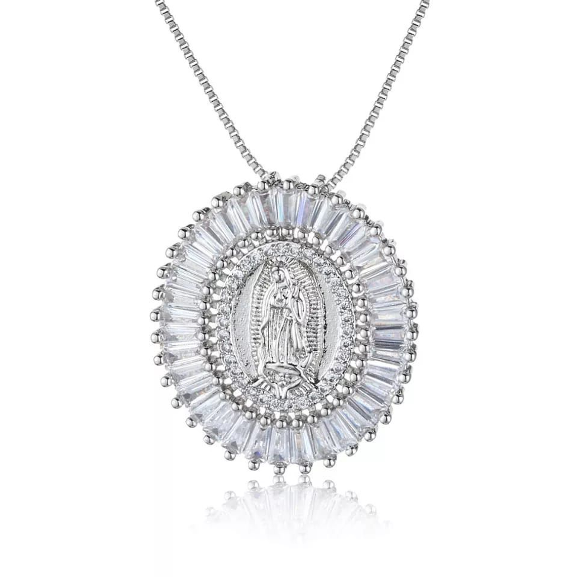 Collar Dije Mujer Virgen María N004 1