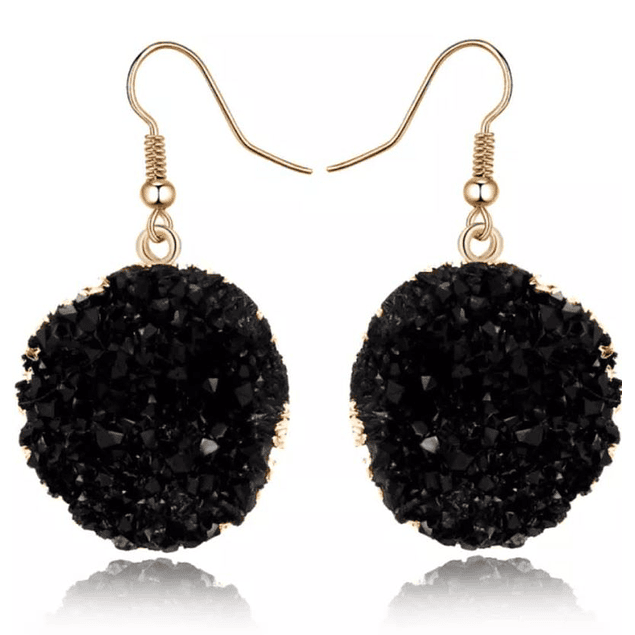 Aretes Resina Negro E168