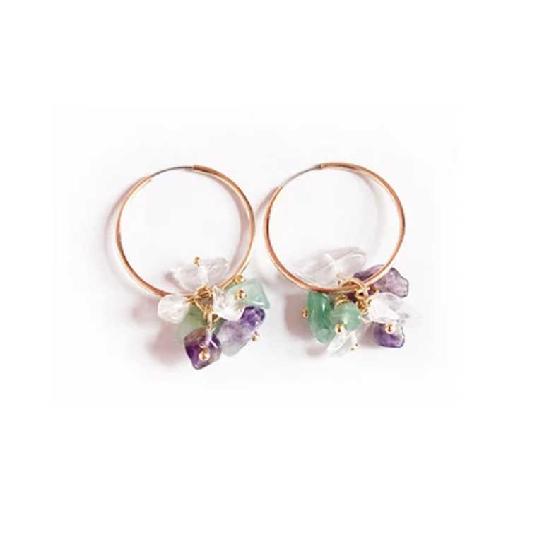 Aretes Redondos Piedra Natural ES020 1