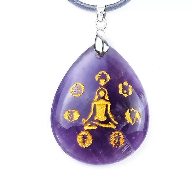 Collar Mujer Gota De Agua Amatista Buda PN106 1