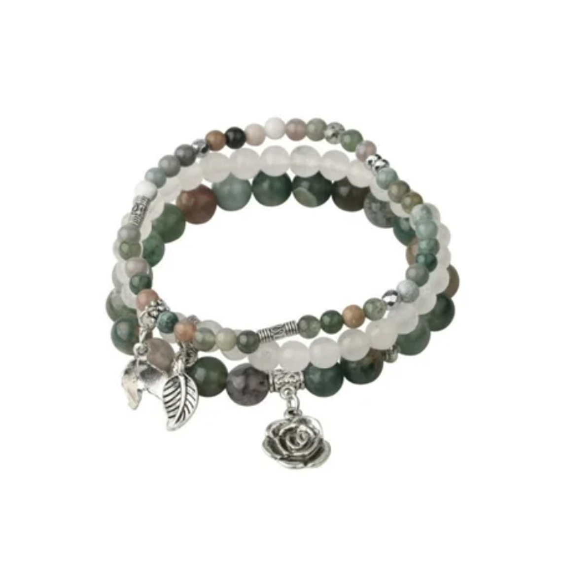 Conjunto Pulseras Cuentas Agata 4 6 8mm G501 1