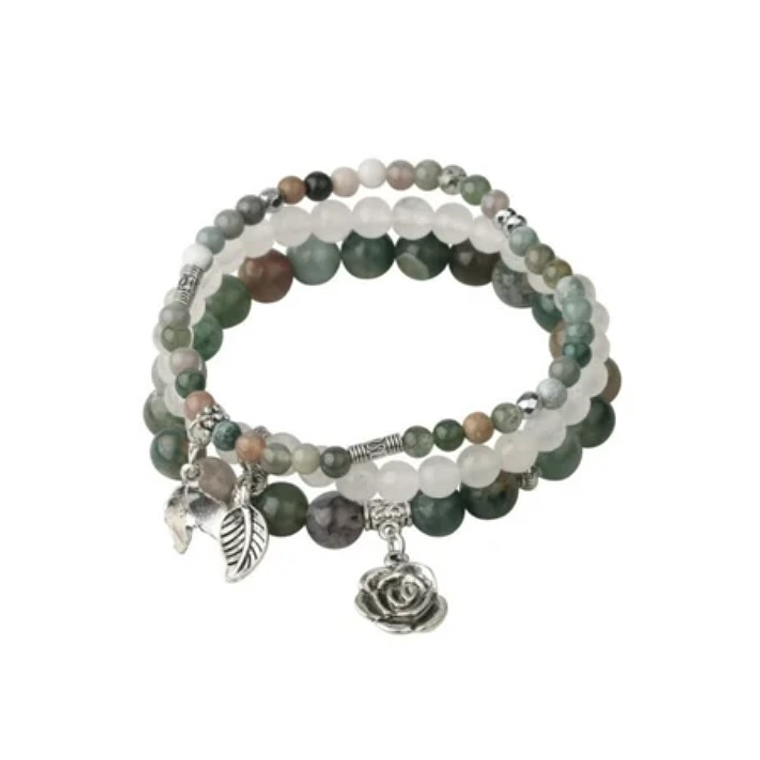 Conjunto Pulseras Cuentas Agata 4 6 8mm G501 1