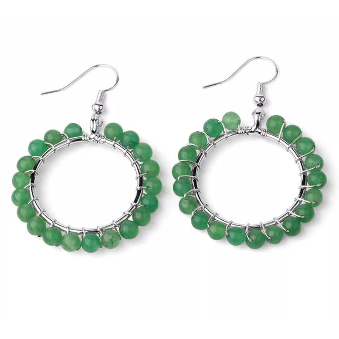 Aretes Mujeres Circular Aventurina G572 1