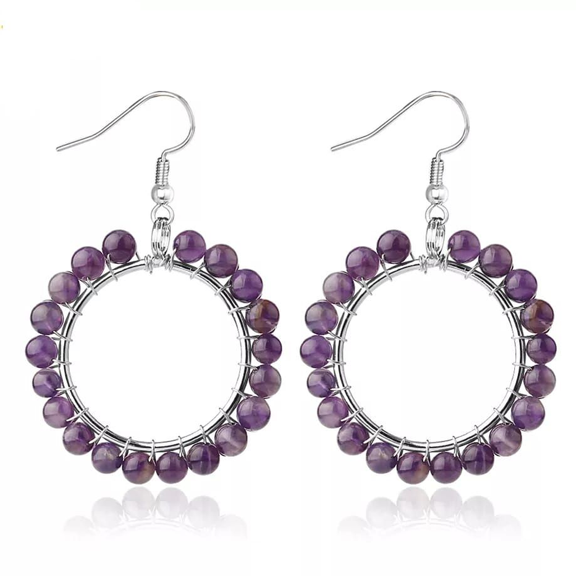 Aretes Mujeres Circular Amatista G572 1