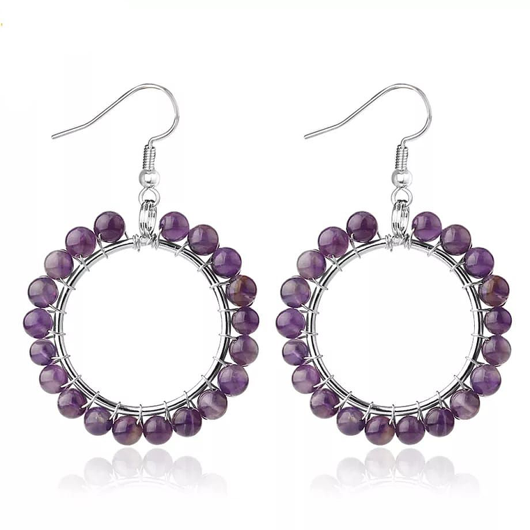 Aretes Mujeres Circular Amatista G572 1
