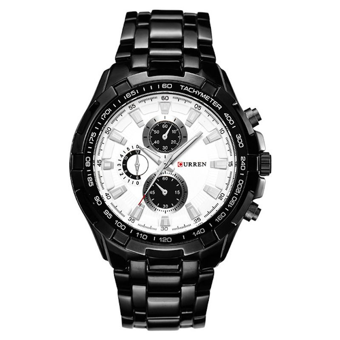 Reloj Cuarzo Analogico Militar CURREN 8023 Negro Blanco 1