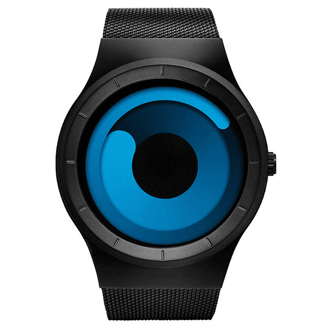Reloj Hombre Malla Acero Inoxidable SINOBI 9619 Azul Negro