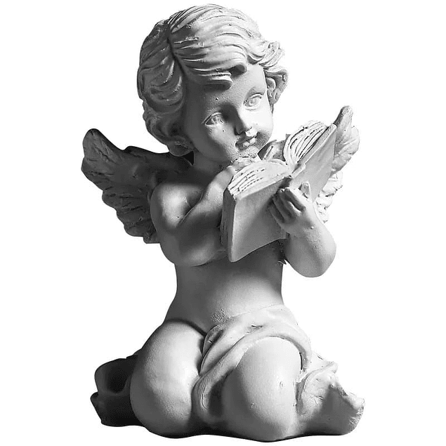 Figura Decorativa Angel Lectura Blanco SB1203-