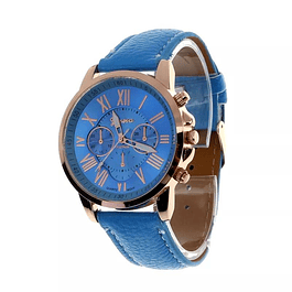 Reloj Mujer Analogo Numeros Romanos - Color Azul Claro