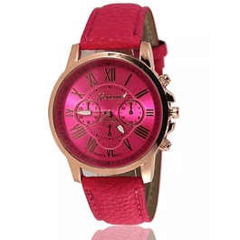 Reloj Mujer Analogo Numeros Romanos - Color Rosado