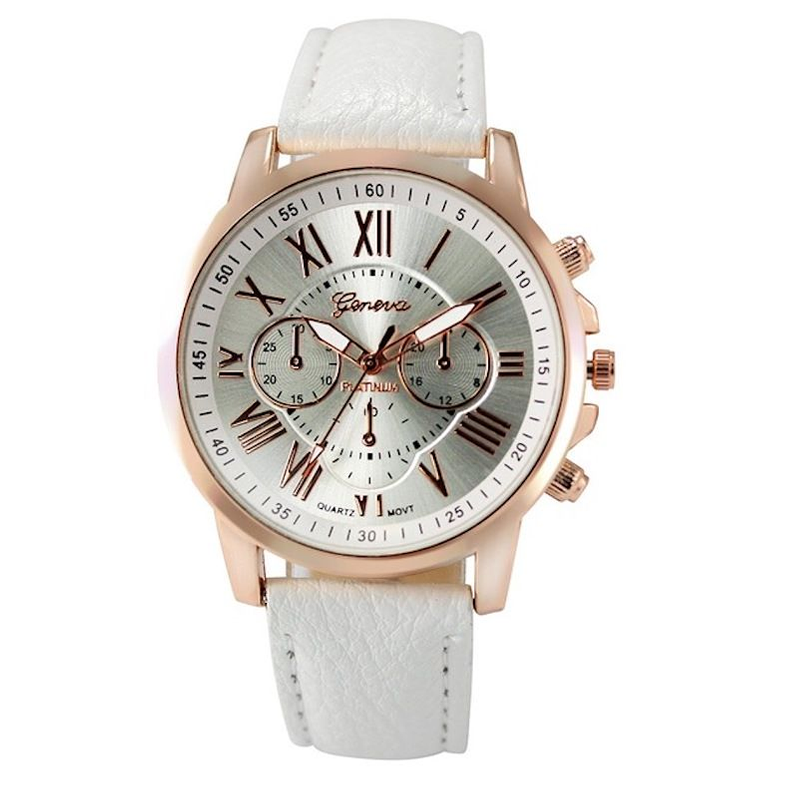 Reloj Mujer Analogo Numeros Romanos Blanco 1