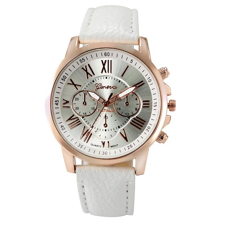 Reloj Mujer Analogo Numeros Romanos Blanco 1