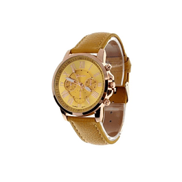 Reloj Mujer Analogo Numeros Romanos - Color Amarillo