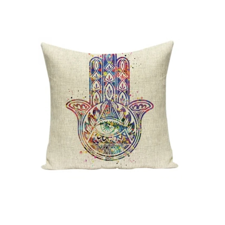 Funda Almohada Estampado Acuarela Hamsa 14226 1