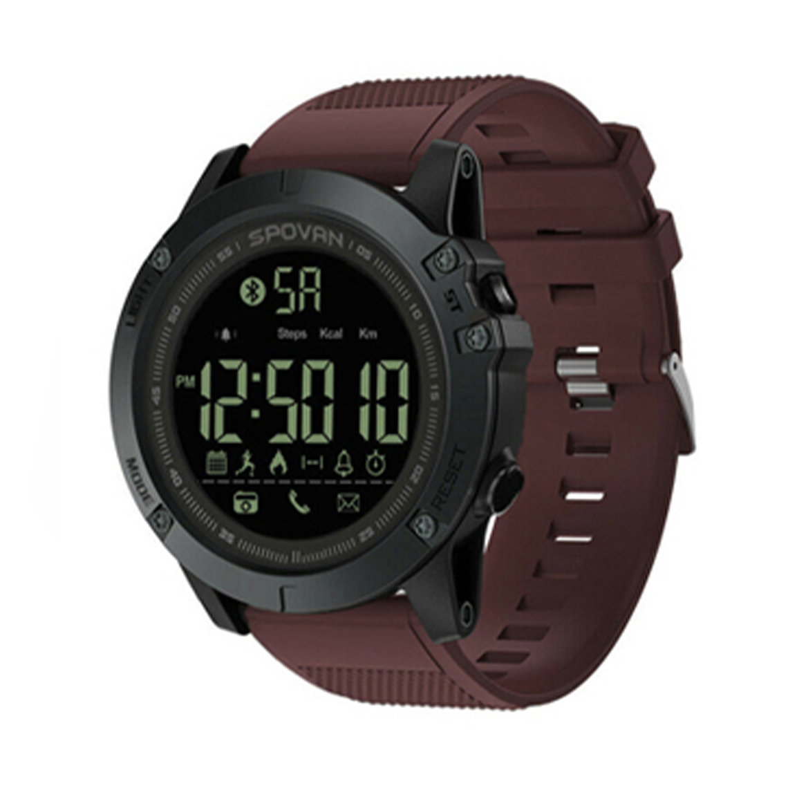 Smartwatch SPOVAN PR1 Hombre Running Ciclismo Caminar 5ATM Vinotinto 1