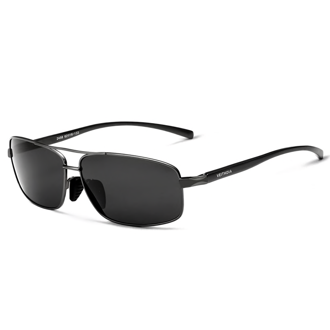 Gafas Lente Sol VEITHDIA 2458 Polarizado Aluminio Negro Gris 1