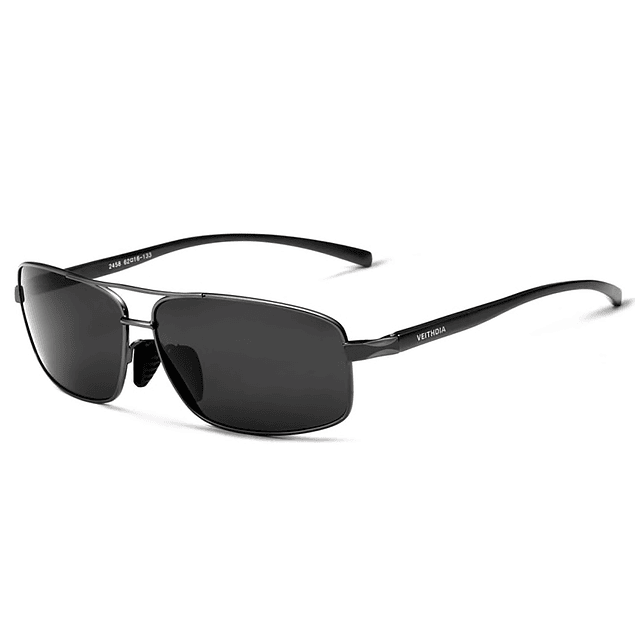 Gafas Lente Sol VEITHDIA 2458 Polarizado Aluminio Negro Gris