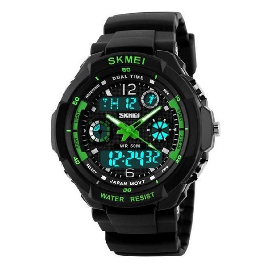 SKMEI 0931 Reloj Hombre Digital Analogo Cuarzo - Negro Verde 1