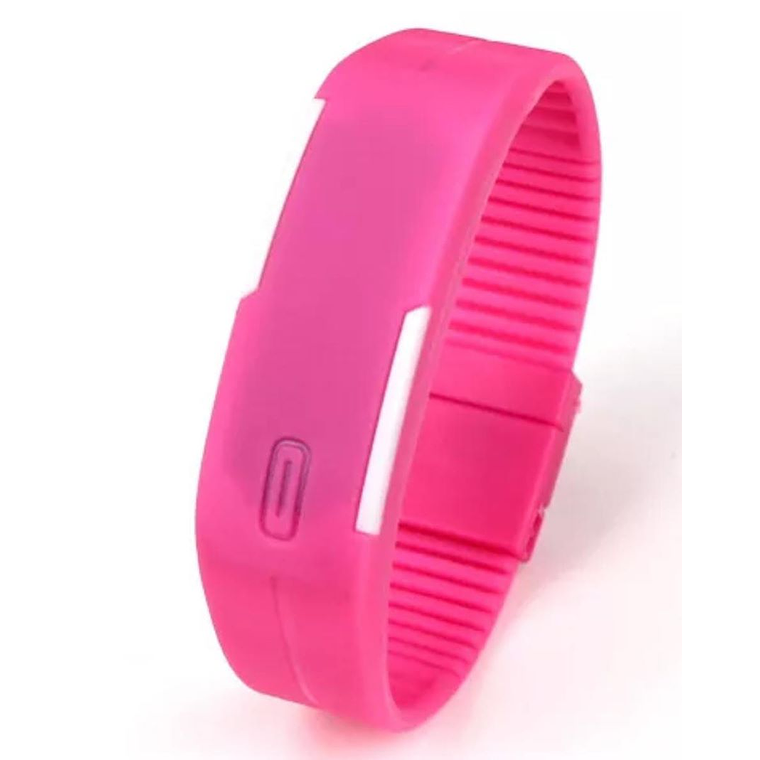 Reloj Manilla Impermeable De Silicona Color Fucsia 1