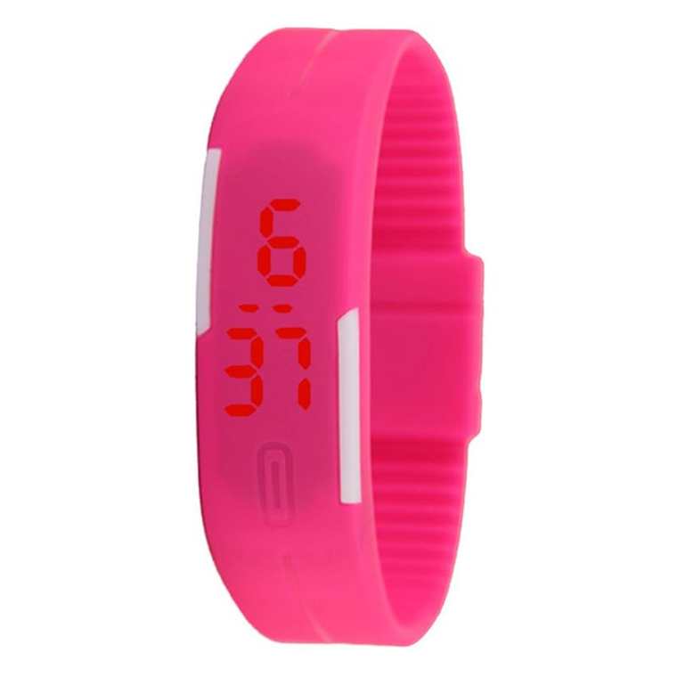 Reloj Manilla Impermeable De Silicona Color Fucsia 2