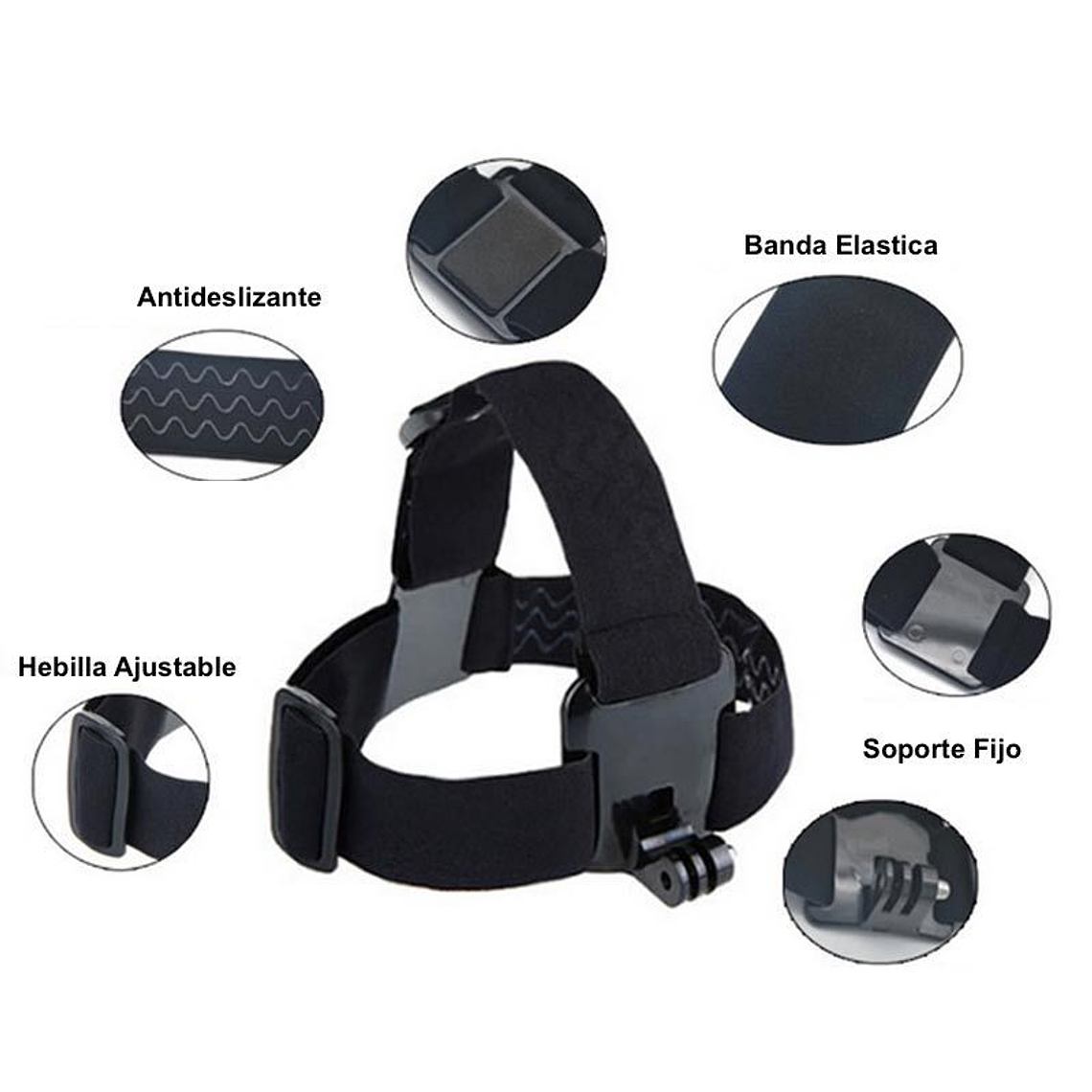 Correa Strap Elastica Camara Deportiva Accion Negro 3