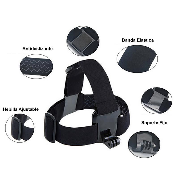 Correa Strap Elastica Camara Deportiva Accion Negro 3