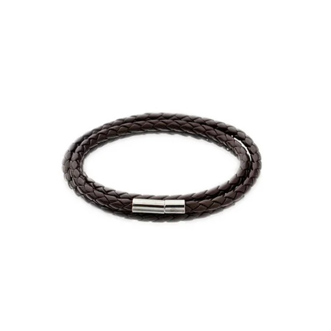Pulsera En Cuero Entrelazado Color Marron 1