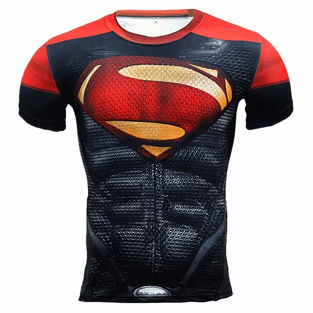 Camiseta UBMD Diseño Superhéroe Slim Fit SPM 3D Negro Rojo