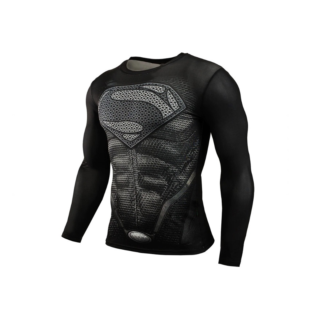 Camiseta UBMD Diseño Superhéroe Manga Larga Slim Fit SPM Negro 1