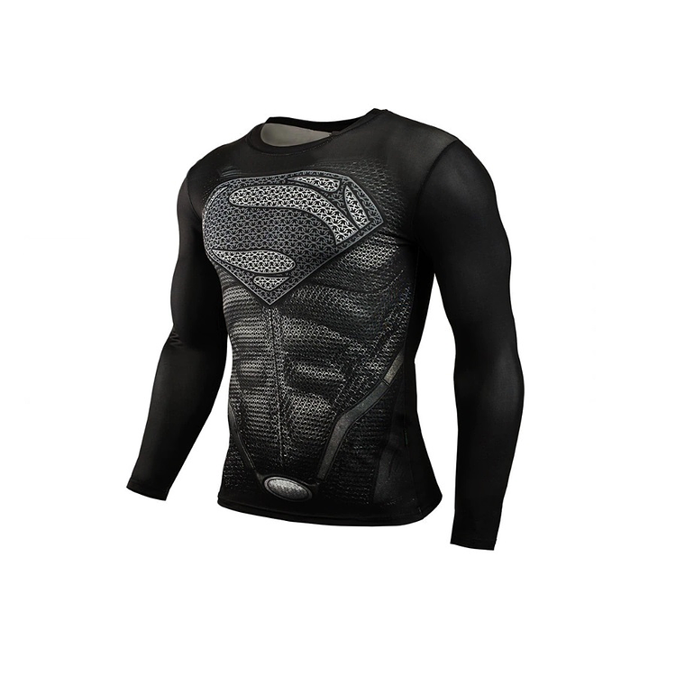 Camiseta UBMD Diseño Superhéroe Manga Larga Slim Fit SPM Negro 1