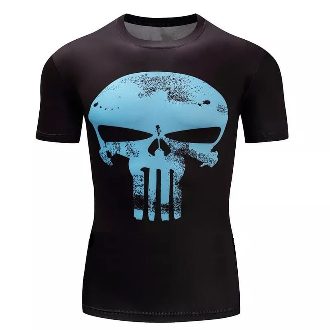 Camiseta UBMD Diseño Superhéroe Manga Corta Negro Azul Slim Fit PNSH 1