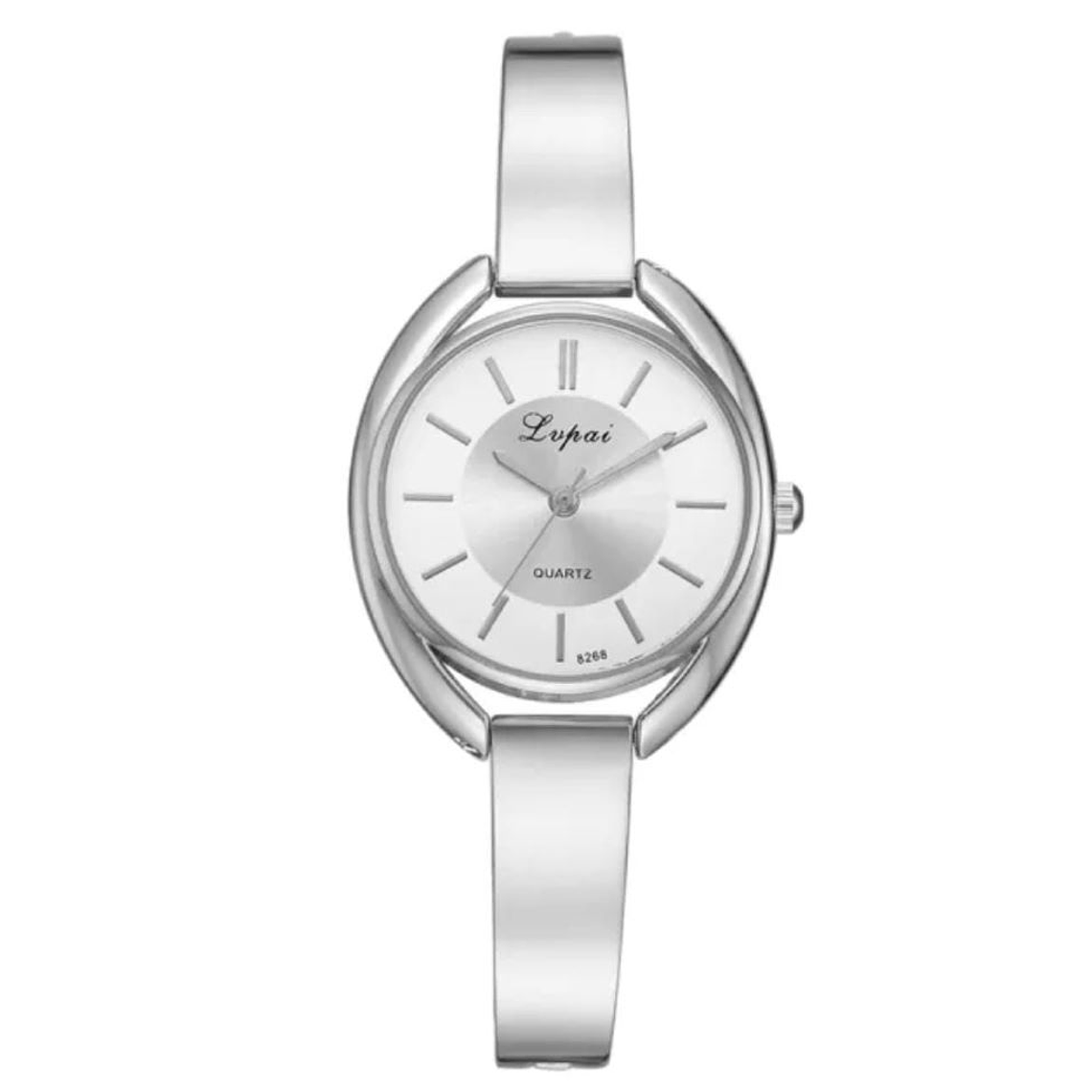 Reloj UBMD Analogico Pulsera Mujer Liso LP025 Plateado Blanco 1