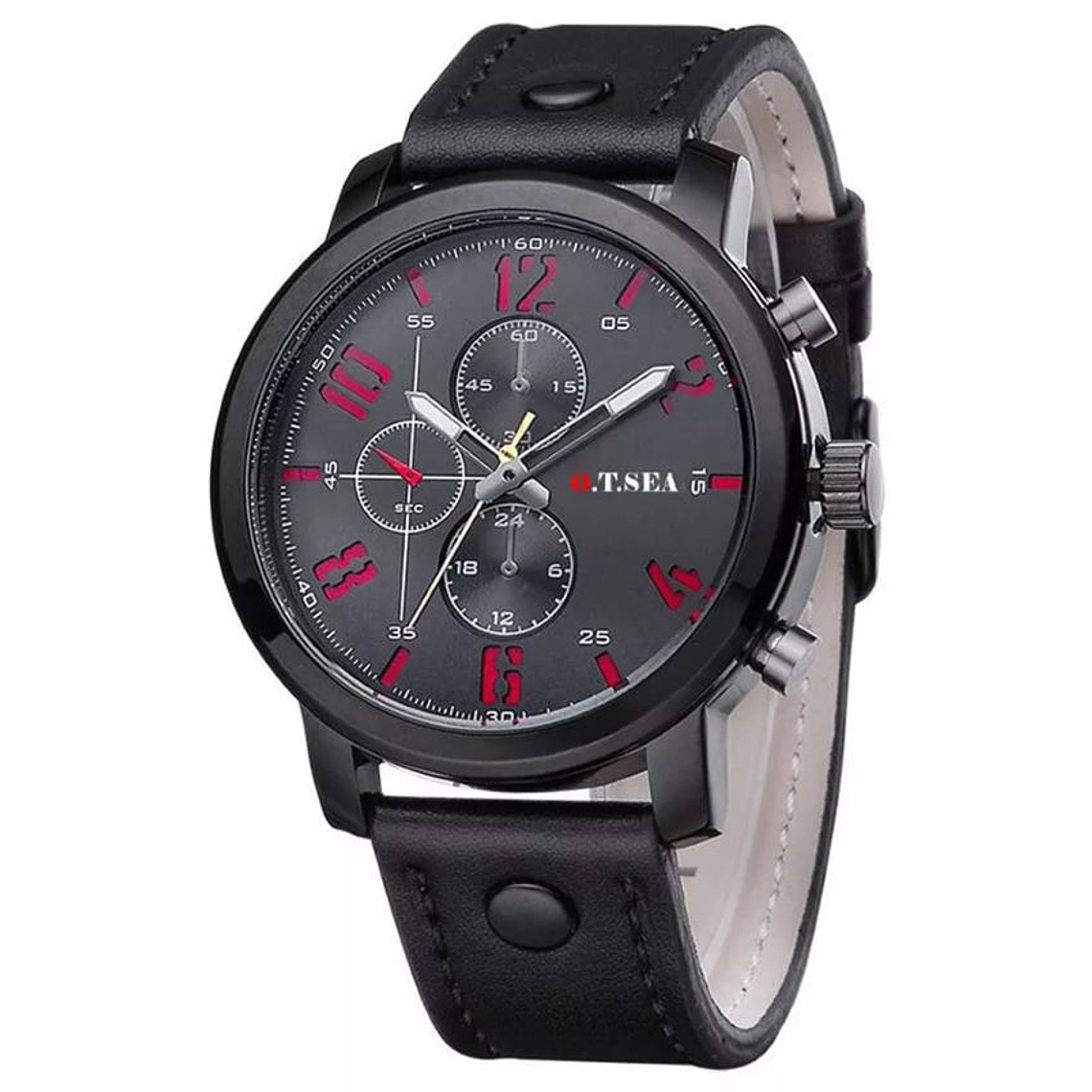 Reloj Casual Hombre Analogo Estilo Militar Cuarzo - Negro 1