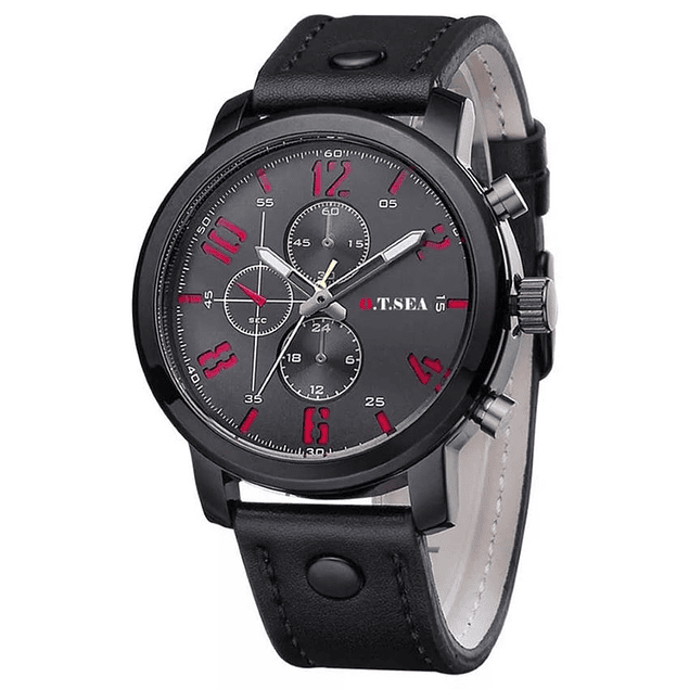 Reloj Casual Hombre Analogo Estilo Militar Cuarzo - Negro