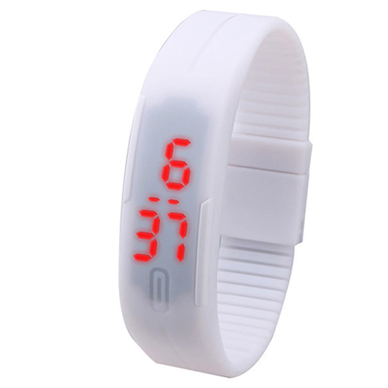 Reloj Manilla Impermeable De Silicona - Color Blanco- 1