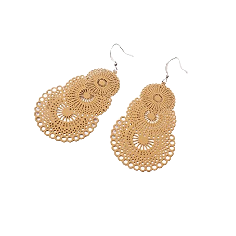 Aretes Filigrana UBMD Mujer Flor Geometrica Apilada BH32421 2