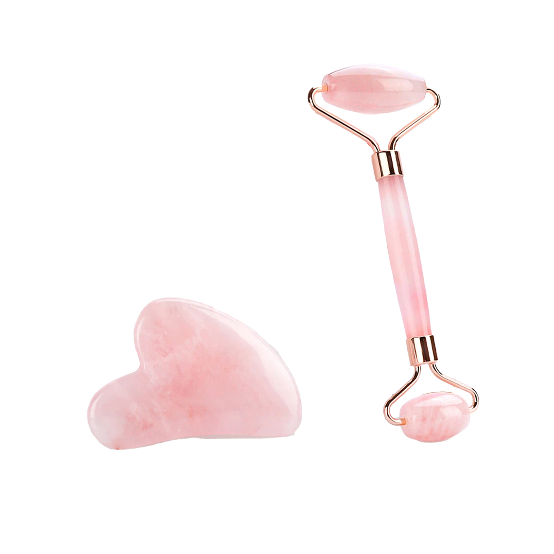 Kit Rodillo Masajeador Facial UBMD Cuarzo Rosa BH36421 1