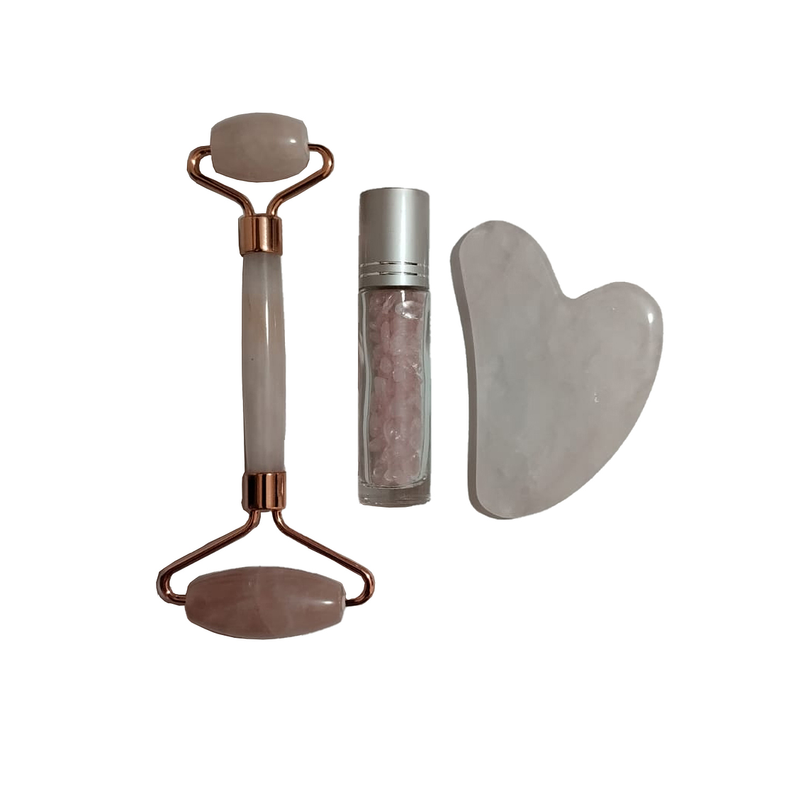 Kit Rodillo Masajeador Facial UBMD Cuarzo Rosa BH36421 3