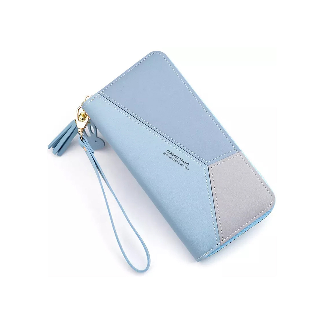 Billetera Larga UBMD Mujer Eco Cuero Geométrica ZA1001 Azul 6