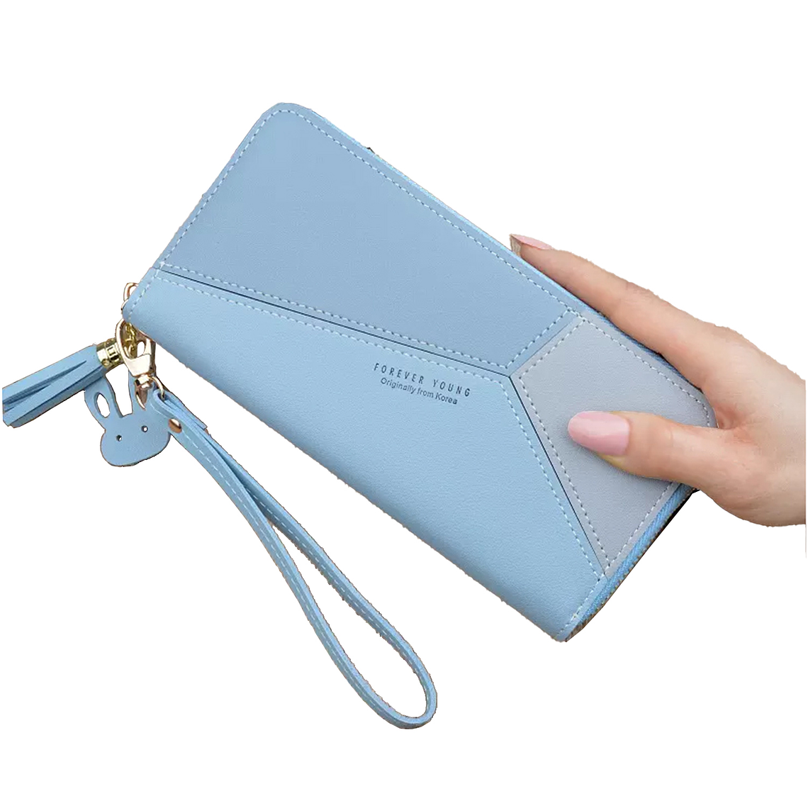 Billetera Larga UBMD Mujer Eco Cuero Geométrica ZA1001 Azul 7