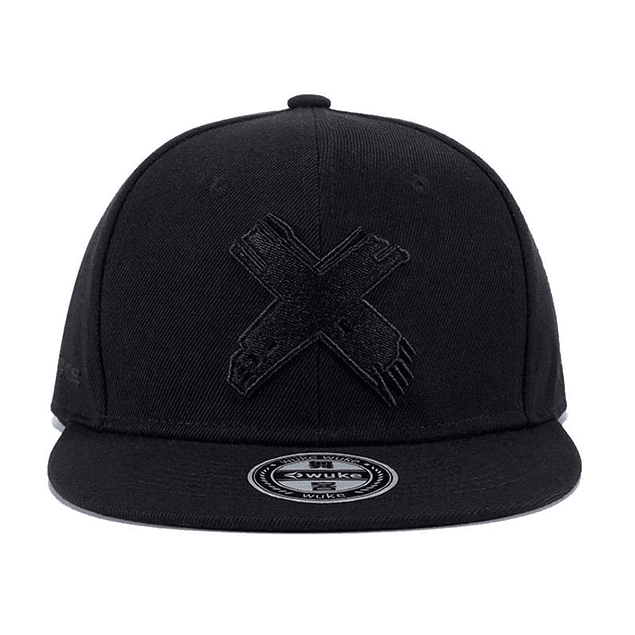 Gorra Plana Beisbol Hip Hop Unisex Algodon Bordado 3D Negro