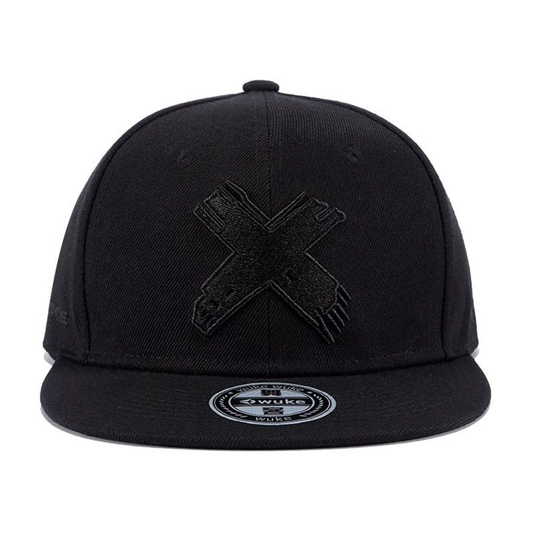 Gorra Plana Beisbol Hip Hop Unisex Algodon Bordado 3D Negro 1